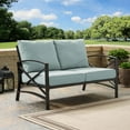 thumbnail image 4 of Crosley Furniture Kaplan Metal Patio Loveseat in Oil Bronze and Mist Green, 4 of 9