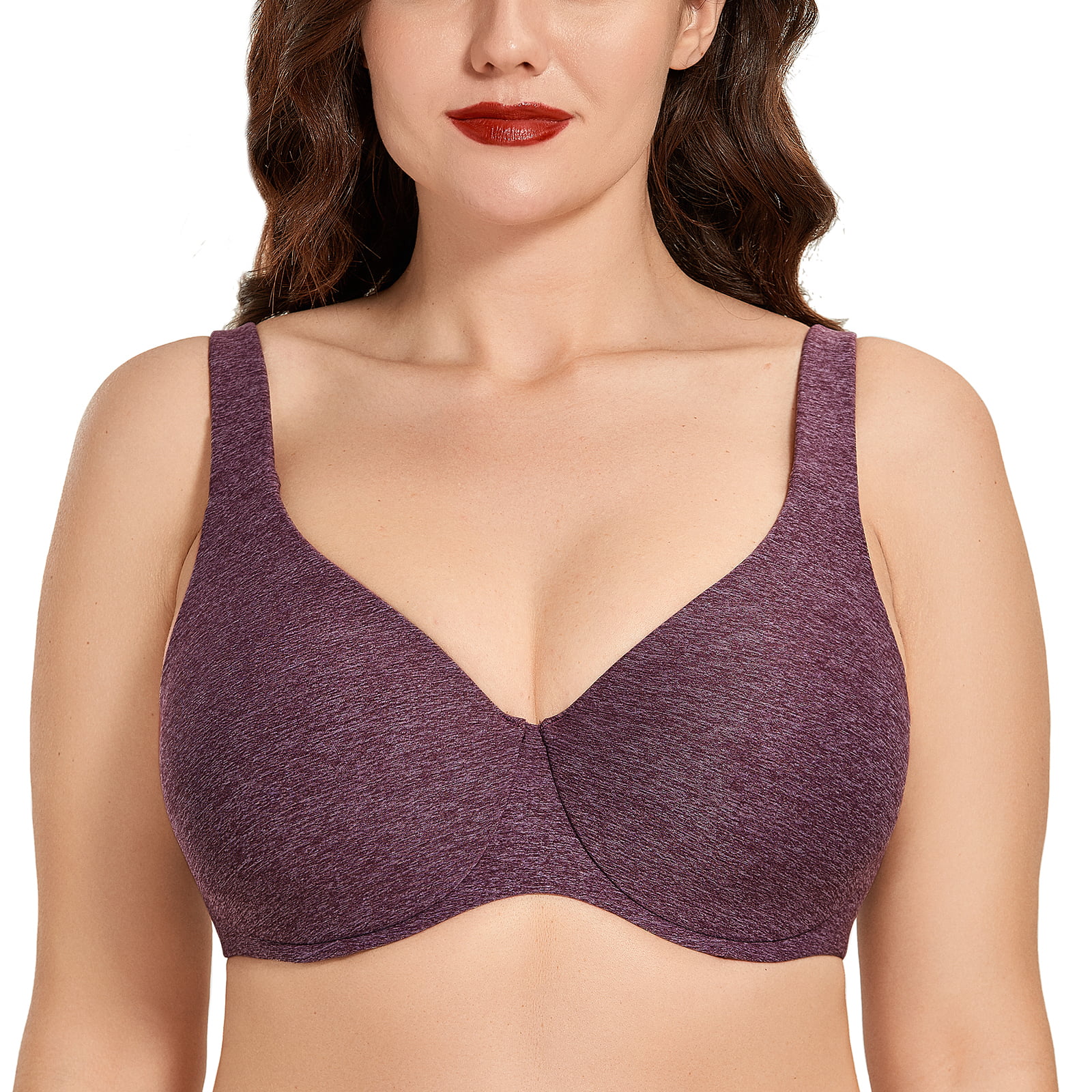 DELIMIRA Womens Plus Size Bras Minimizer Seamless Underwire Unlined Cup