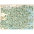 thumbnail image 2 of Hokusai, Katsushika 14x12 Black Ornate Wood Framed with Double Matting Museum Art Print Titled - Map of China by Katsushika Hokusai, 2 of 4