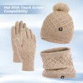 thumbnail image 3 of CSChome Hat Scarf Gloves Set Winter Hat Scarf Set - 3 Pcs Unisex Thick Warm Elastic Non-Slip Windproof, 3 of 7