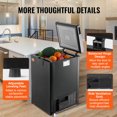 thumbnail image 6 of VEVOR Chest Freezer, 2.22 Cu.ft / 63 L Compact Deep Freezer, Free Standing Top Open Door Chest Freezers with 2 Removable Baskets & Adjustable Thermostat, Energy Saving & Low Noise, Black, 6 of 7