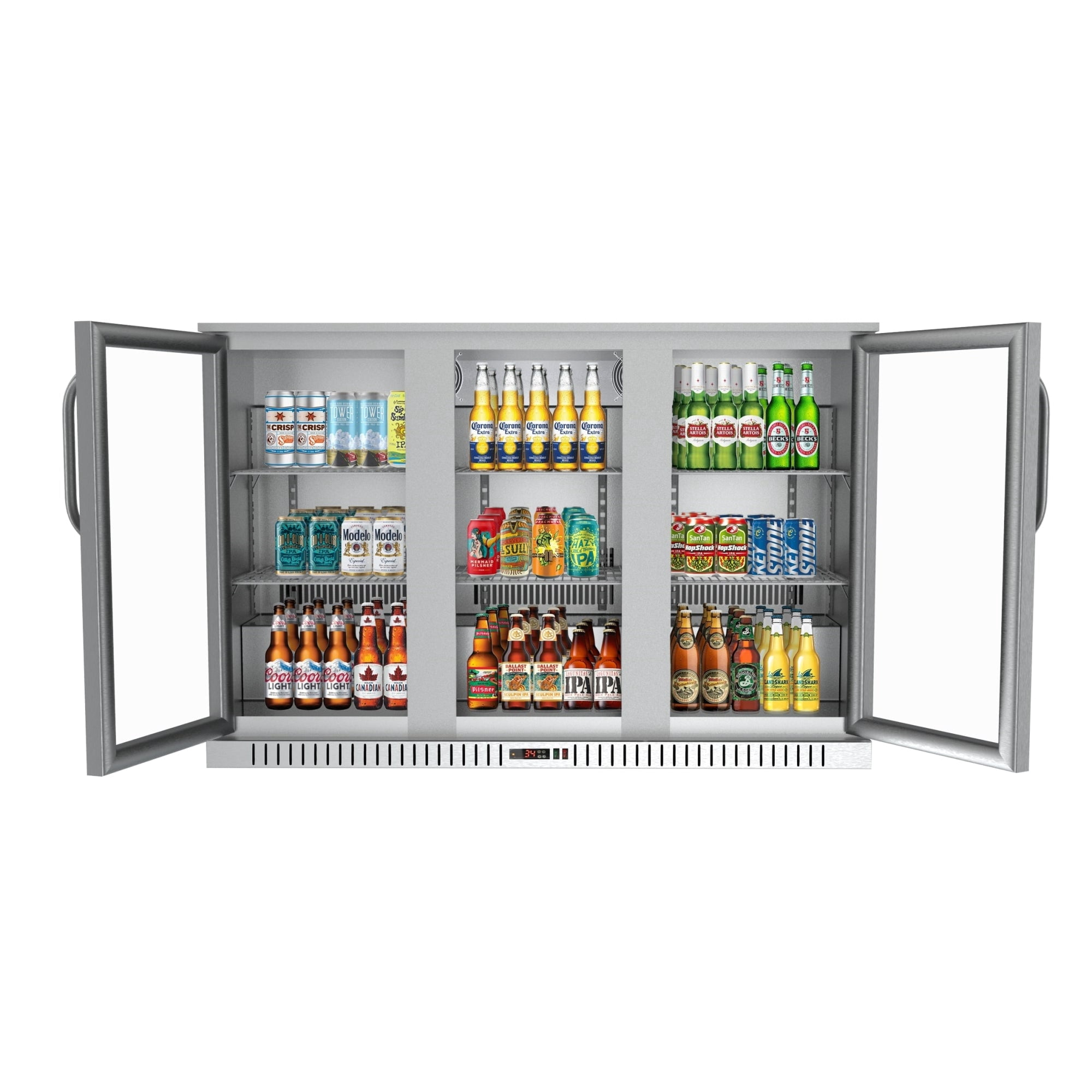 53 in. Three-Door Back Bar Refrigerator - 11 Cu Ft. BC-3DSW-SS