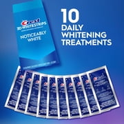Crest 3DWhitestrips Noticeably White, At‑Home Teeth Whitening Strips, Enamel Safe, 10 Treatments