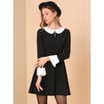 thumbnail image 2 of Vestido Acampanado Allegra K Negro Cuello Peter Pan XL, 2 of 6