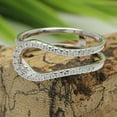 thumbnail image 5 of 0.30 Carat Round Cut Lab Created Moissanite Diamond Bypass Curve Enhancer Guard Ring For Women In 14K White Gold Over Sterling Silver (D Color,VVS1 Clarity 0.30 Cttw)-9, 5 of 9