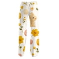 thumbnail image 3 of Fgvctg Easter Pajama Pants for Women Casual Sleepwear Wide Leg Pajamas Rabbit Print High Waisted Pj Pant Plus Size Easter Eggs Spring Fall Drawstring Lounge Pants with Pockets Orange M, 3 of 5