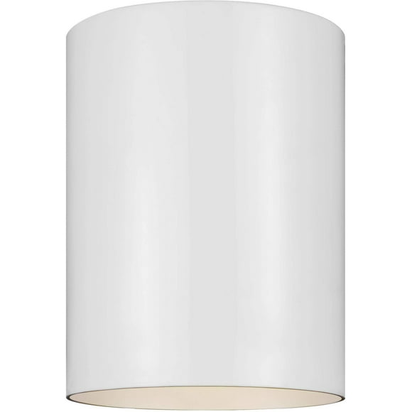 Sea Gull Lighting Génération Éclairage 7813897S-15 Montage Coulissant LED Transitionnel de Seagull-Outdoor Cylinders Collection en Finition Blanche, Petit