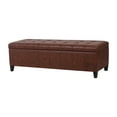 thumbnail image 3 of Adeco  50" Bonded Leather Storage Ottoman Bench Dark-Brown Bonded Leather,Faux Leather Large Americana,Modern & Contemporary Faux Leather, 3 of 5