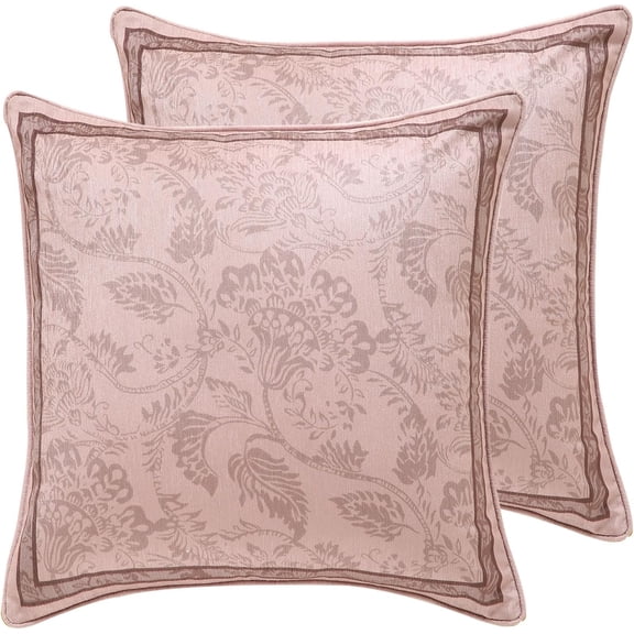 Ryan; Throw Pillow Covers Pack of 2,Pink Farmhouse with Birds and Flowers Pattern Cozy Pillowcases,Decoration Square Pillows Cushion Covers for Couch Sofa Bed Car Chair,18"x18"