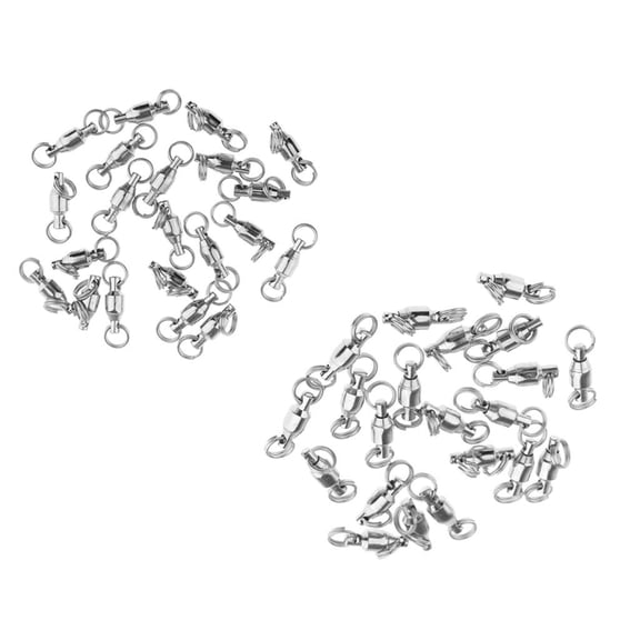 harayaa 40Pcs Heavy Duty Ball Bearing Swivel Split Ring Fishing Swivels Size 0# / 1#
