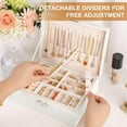 thumbnail image 4 of Jewelry Organizer Box, Two Layers of Lockable, PU Leather, Large Capacity, Removable Tray for Necklace Earring Ring, Gifts for Women and Girls (White), 4 of 13