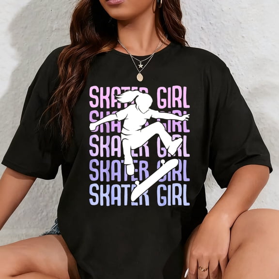 100% Cotton Skater Girl Skateboard Girls Skateboard Children T-Shirt