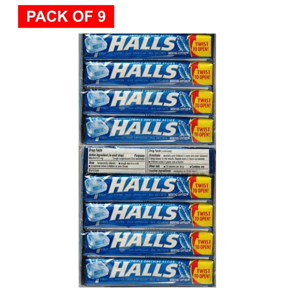 Halls Drops, Menthol Lyptus (Pack of 9) $4.22 ea.