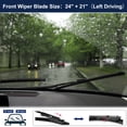 thumbnail image 2 of Unique Bargains 1Pair 24"-21" Coating Silicon Front Windshield Wiper Blade for Chevrolet Traverse Pinch-Tab Not J/U Hook, 2 of 6