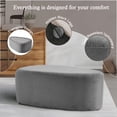 thumbnail image 4 of DREAMSIDEA Large Stuffed Pouf Ottoman, Linen Poufs Foot Stool with Foam Chunk Filling, 44 X 32 Floor Poufs Footrest for Living Room, Gray, 4 of 5