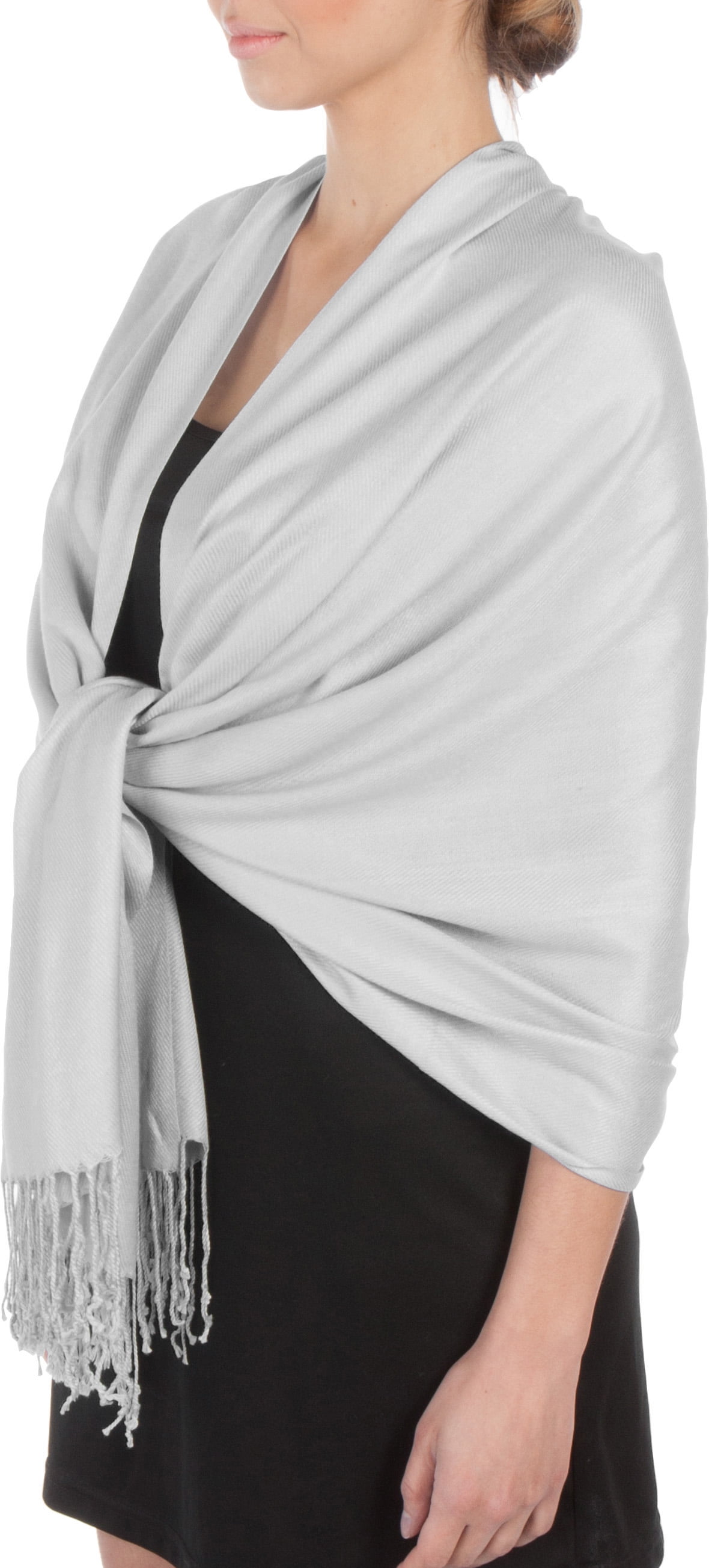 CLEARANCE ~ Gray Large Solid Pashmina Style Wrap and Scarf 24" X 70" SOFT COZY