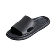 thumbnail image 2 of NexTorq Women & Men Shower Slippers Open Toe House Slides Bathroom Sandals, Black, 5.5, 2 of 5