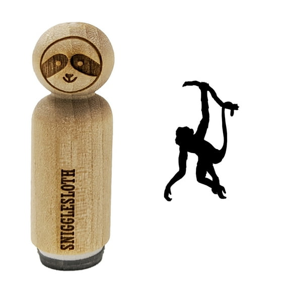 Monkey Hanging from Tree Solid Rubber Stamp for Scrapbooking Crafting Stamping - Mini 1/2 Inch