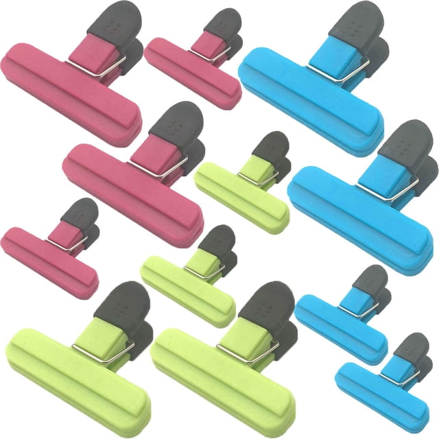 Clips grandes para bolsas de papas fritas - Tamaños surtidos Clips para bolsas de alimentos Empuñadura de plástico resistente Fokelyi WMZL-1160-2