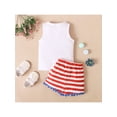 thumbnail image 4 of hirigin 4th of July Toddler Kids Girl Summer Outfit Sleeveless Vest Top Shorts Independence Day Clothes Set, 4 of 9