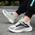 thumbnail image 5 of LIIPEE Boys Girls Sneakers Hook And Loop Strap Closed Toe Non- Mesh On Training Tennis Running Sports Shoes Girl Versatile Play Sneaker,Beige,7.5-8 Years, 5 of 9