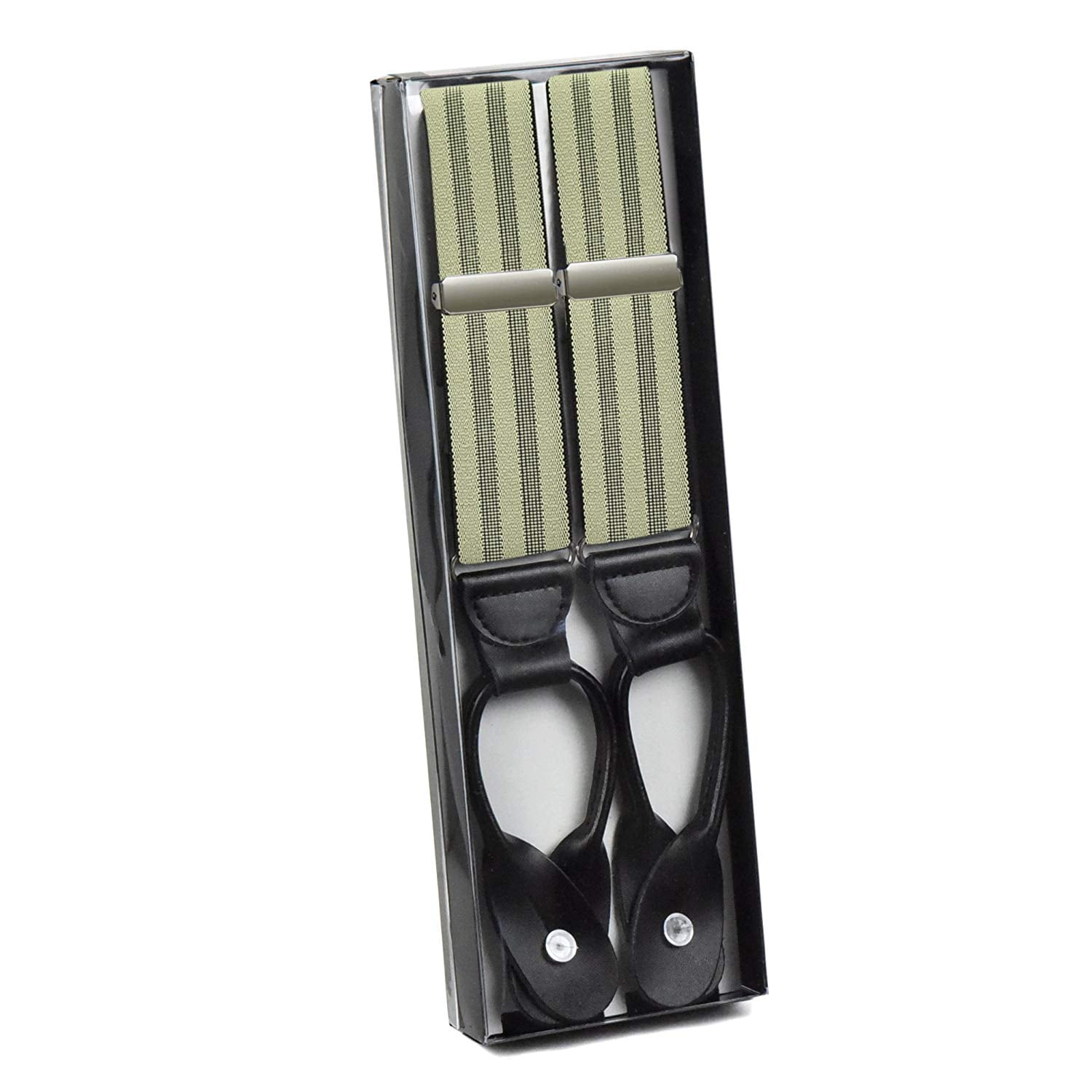 Hold'em 1 ¼ Fancy Stripes Solid Suspenders for Men Y-Back - Shadow Stripe Tan