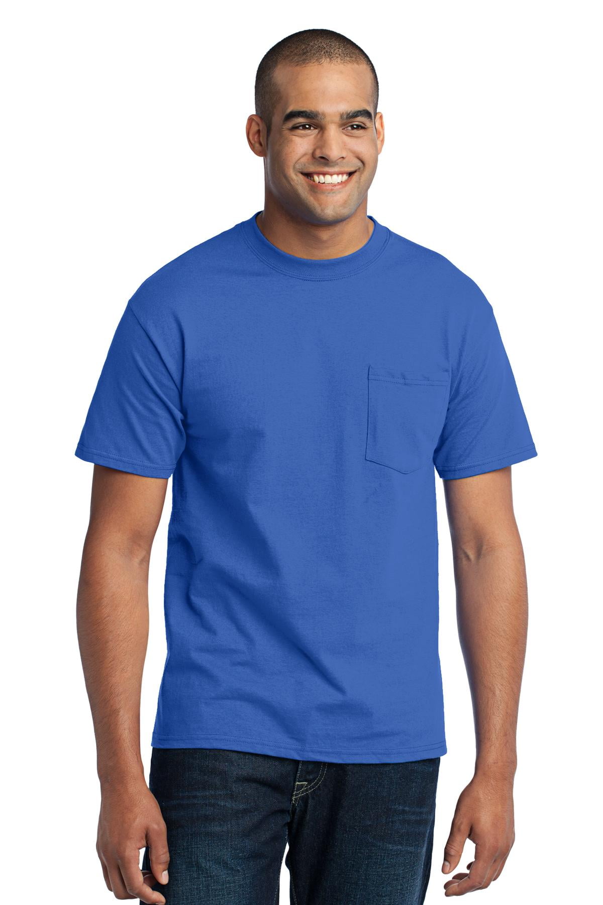 Port & Company Men's Tall Long Sleeve T-Shirt - 50/50 Cotton-Poly Blend, LT Royal