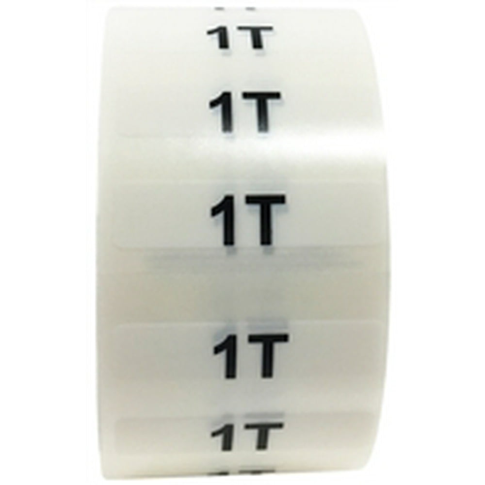 Clear 1T Infant/Toddler Clothing Size Strip Labels 1.25 x 5" Inch