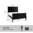 thumbnail image 2 of Bowery Hill Transitional Solid Wood Panel Twin Bed in Black Finish, 2 of 19