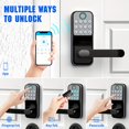 thumbnail image 3 of HLONK Keypad Smart Door Lock with Handle  Keyless Entry Door Lock - Door Lock with Keypad Code - Fingerprint Door Lever Lock Deadbolt Alternative - Waterproof  for Front Door  Garage, 3 of 7