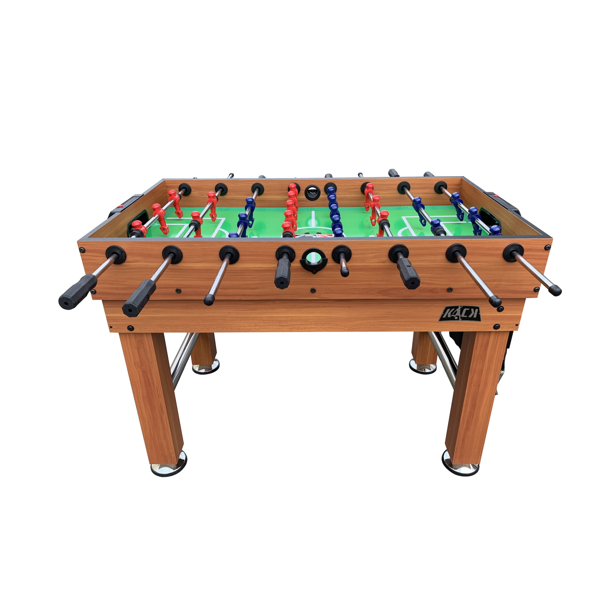 KICK Decagon 55″ 10-in-1 Multi-Game Table (Brown) - Combo Game Table Set for Family & Friends