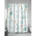 thumbnail image 5 of Fsddascl Teal Coastal Shower Curtain Set - 36" x 78" Washable Bathtub Curtain with 12 Hooks, Nautical Summer Beach Coral Sea Turtle Waterproof Fabric Stall Shower Curtains for Bathroom/Bathtub, 5 of 6