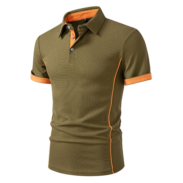 pstuiky camisetas para hombre, Camiseta informal de manga larga para hombre, con botones y cuello vuelto camisetas de hombre m