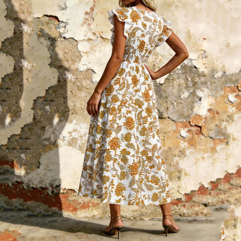 maxi dress with short sleeve White M / White x-collection:Sales Tab Products this dress is perfect Evolution - Ash 6-Drawer Finish:Concord