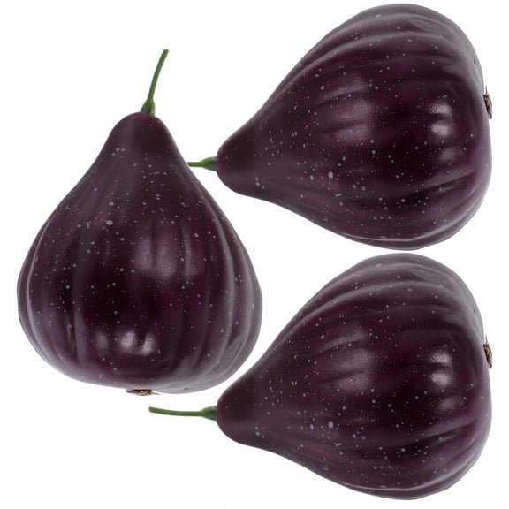 MEIBUTYUP Realistic Plastic Faux Fig in Coffee for Table Centerpieces and Decor 3Pcs