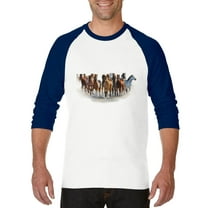 Artix - Mens Raglan Sleeve Baseball T-Shirts - Horses Herd