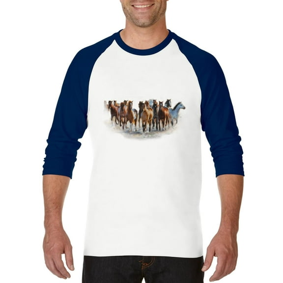 Artix - Mens Raglan Sleeve Baseball T-Shirts - Horses Herd