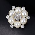 thumbnail image 3 of Visland Elegant Scarf Bride Wedding Rhinestone Imitation Pearl Brooch Pin Jewelry Decor, 3 of 6