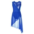 thumbnail image 3 of YEAHDOR Girls Juniors Sequins Ballet Dress Sleeveless Mesh Skirted Leotard for Gymnastics Jazz Dance Royal Blue-A 8, 3 of 6