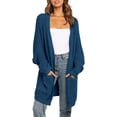 thumbnail image 1 of SURJDE Women's Long Batwing Sleeve Open Front Chunky Knit Cardigan Sweater, 1 of 7