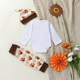thumbnail image 2 of SILVERCELL Baby Girl Boy Thanksgiving Outfits My 1st Thanksgiving Romper + Pant + Hat Infants Fall Clothes Set, 0-18 Months, 2 of 8