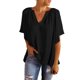 thumbnail image 1 of VISgogo Tops de manga corta para mujer con color sólido, versión suelta, estilo casual, ropa de verano plisada VISgogo moda, 1 of 5