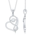 thumbnail image 3 of Rosec Jewels Certified Moissanite Infinity Heart Necklace - Interlock Necklace - with Chain - D-VS1 Grade - Gift for Valentines, 14K White Gold, 3 of 6