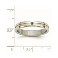 thumbnail image 7 of Stainless Steel Polished Yellow IP-plated .025pt. Diamond 4mm Band, 7 of 7