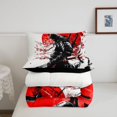 thumbnail image 5 of meiyoeat Cherry Blossom Queen Comforter Set For Kids,Japanese Samurai Ink Design Comforter Sets Queen,Black Reversible,3-Piece, 5 of 7