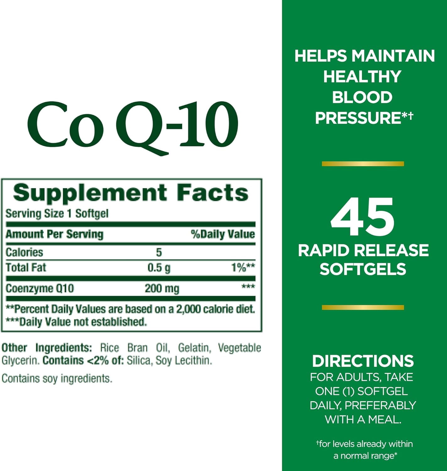 "4 Pack - Nature's Bounty Co Q-10 200 mg, 45 Softgels Each"