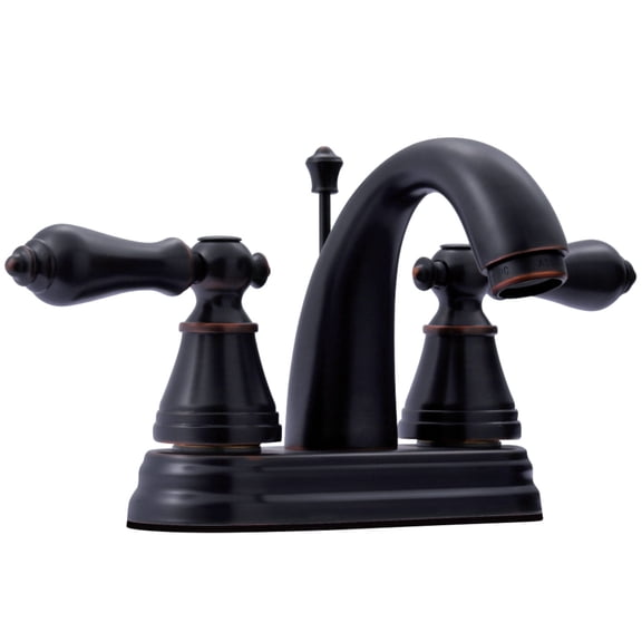Fauceture FSY7616AL English Classic 4 in. Centerset Bathroom Faucet with Retail Pop-Up, Naples Bronze