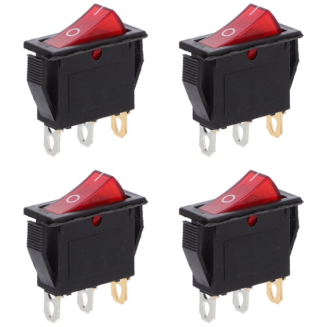 Luxshiny 4Pcs Plastic Toggle Switch for Electric Frying Pan Replacement Black Modern Kitchen Use