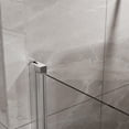 thumbnail image 5 of Demi Bonn 34" x 72" Shower Door Combo with 35.4" White Acrylic Shower Base, Walk-In Wet Room Divider, Semi-Frameless Pivot Clear Glass Shower Door, Silver, 5 of 7