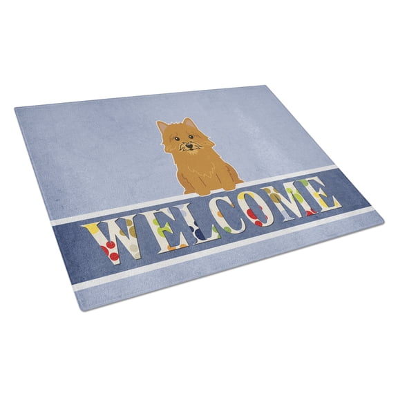 Caroline's Treasures Norwich Terrier Welcome Glass Cutting Board Large